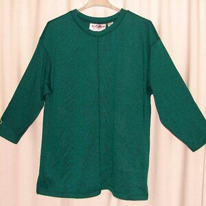 Oversized Knit Tunic TOP, Plus Size 3X, International Sportswear, Green 80's
